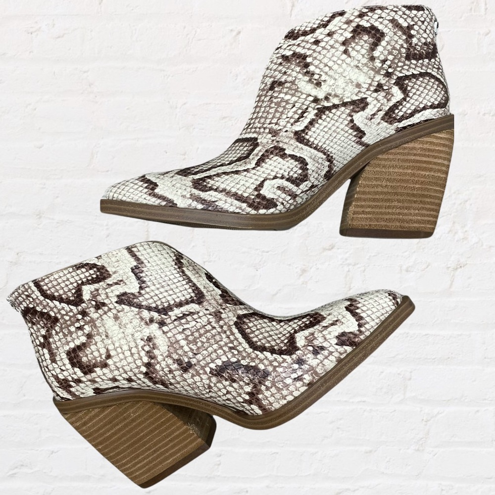 Vince Camuto Faux Snake Skin Booties